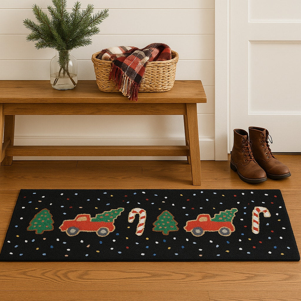 NWT Rifle Paper Co. x Loloi Holiday Truck Confetti Christmas Runner Rug 20"x60"