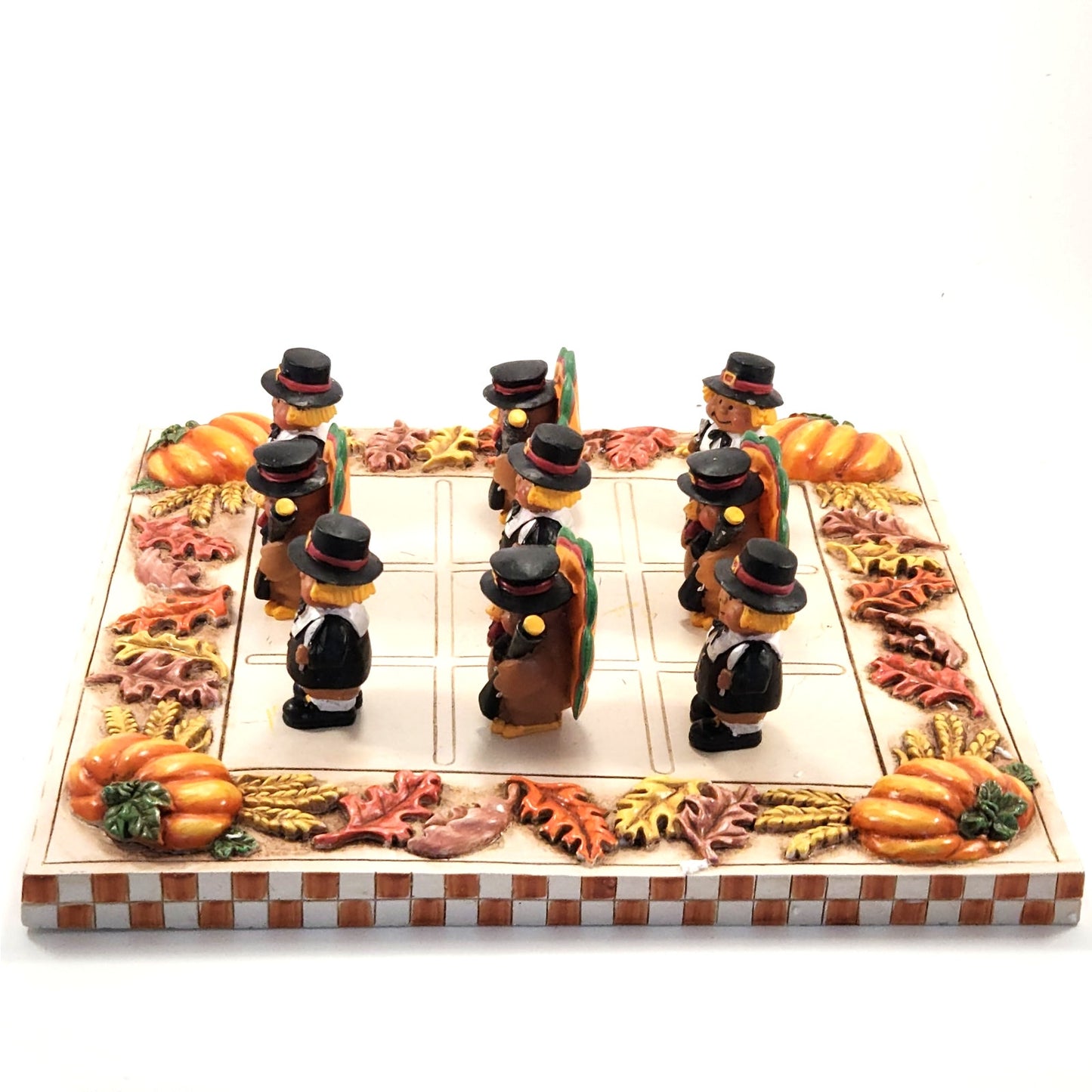 Yankee Candle Boney Bunch Thanksgiving Turkey Pilgrim Pumpkin Fall Checkers Set