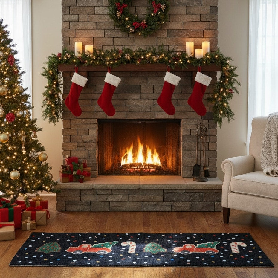NWT Rifle Paper Co. x Loloi Holiday Truck Confetti Christmas Runner Rug 20"x60"