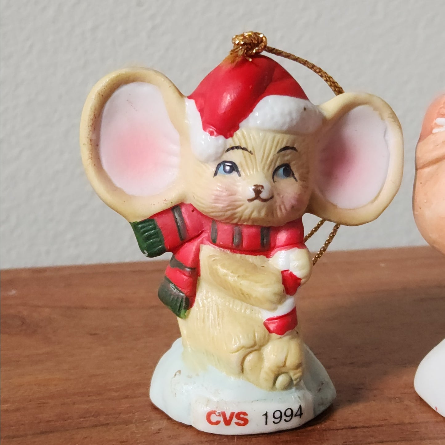 Vintage CVS Christmas Ornament Set |  1990s Mouse, Santa, Angel, Bear