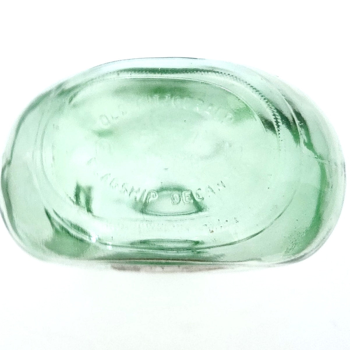 MCM Vintage Old Fitzgerald Green Glass Flagship Decanter Bottle – 1960s Barware