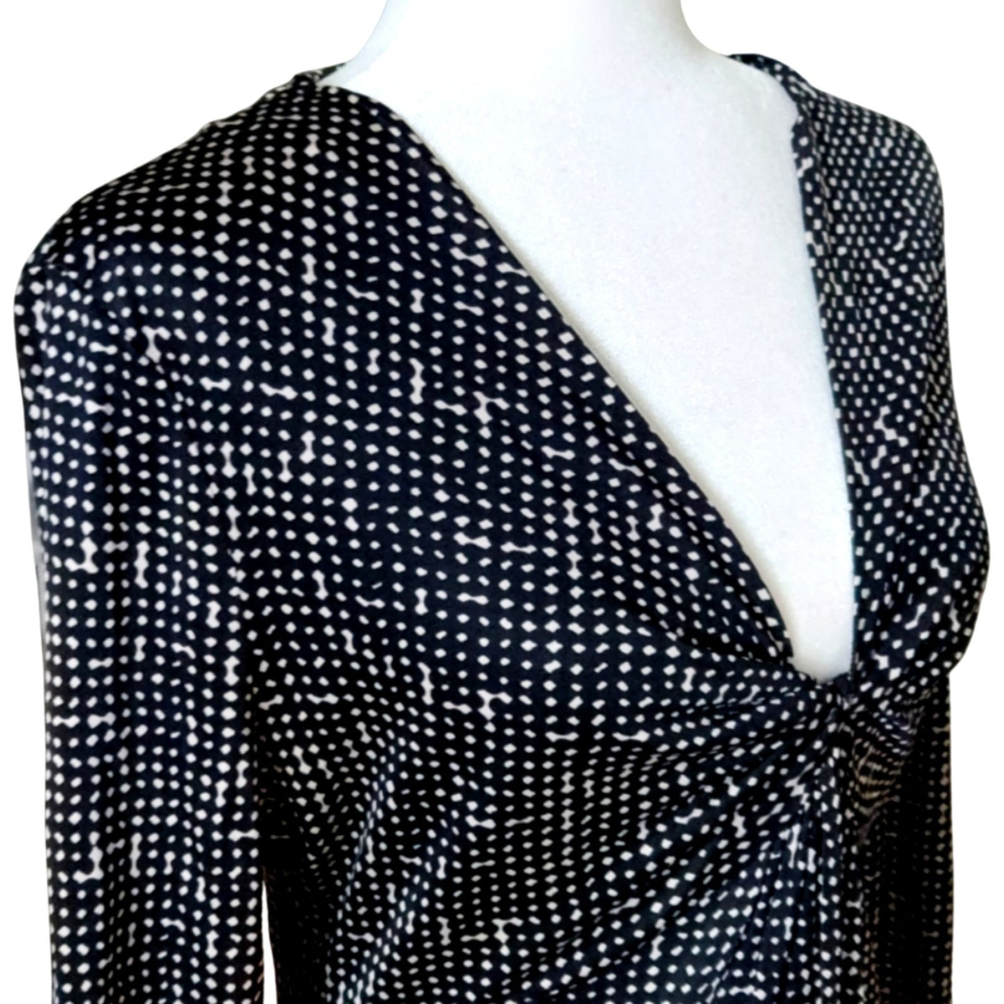 Tory Burch 100% Silk Jersey Dress | Black & White Dot Print | Women's Size M