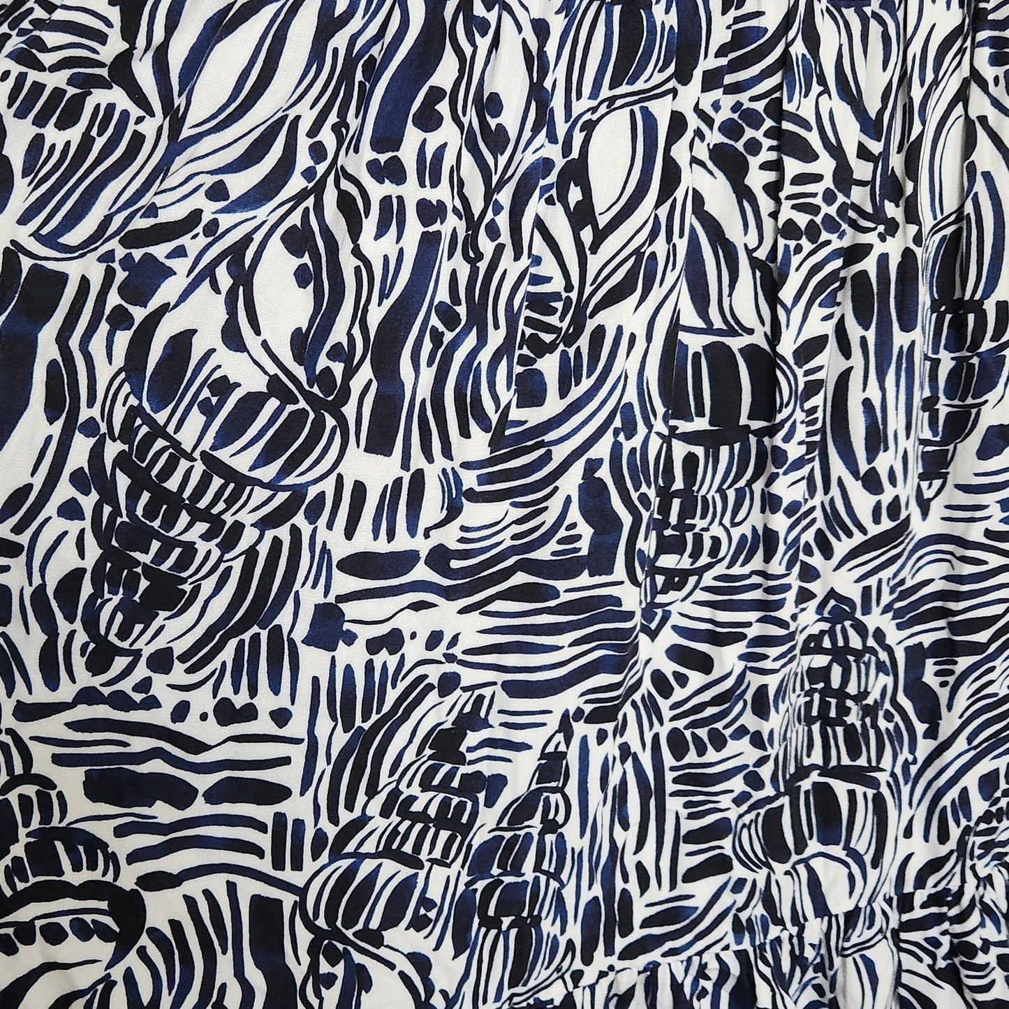 Tyler Böe Blue & White Seashell Print Rachel Maxi Dress Women's Small