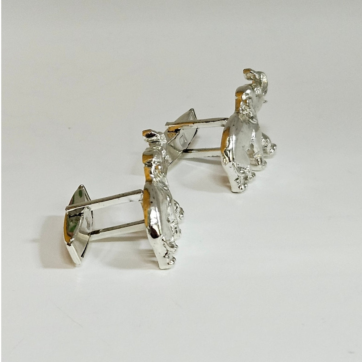MCM Silver Tone Elephant Cufflinks