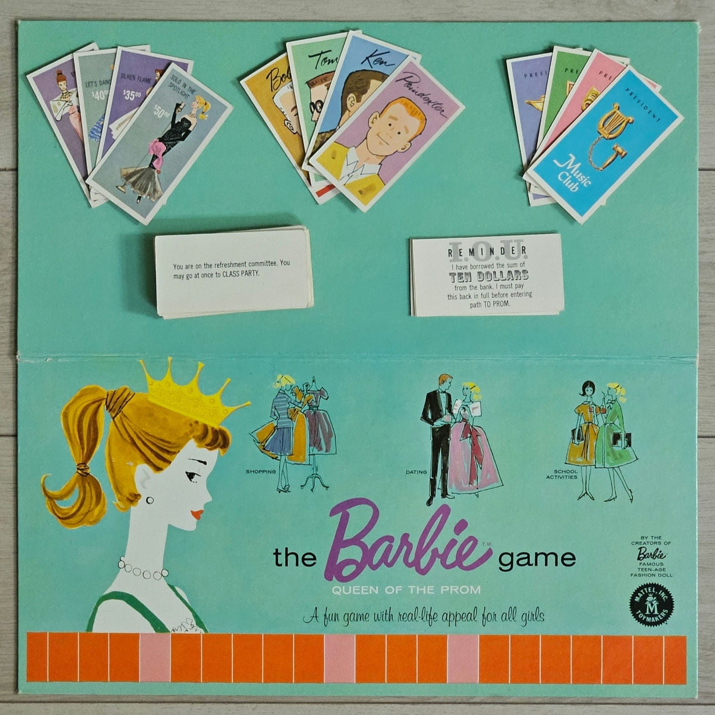 1960 Mattel Barbie Queen of the Prom Board Game