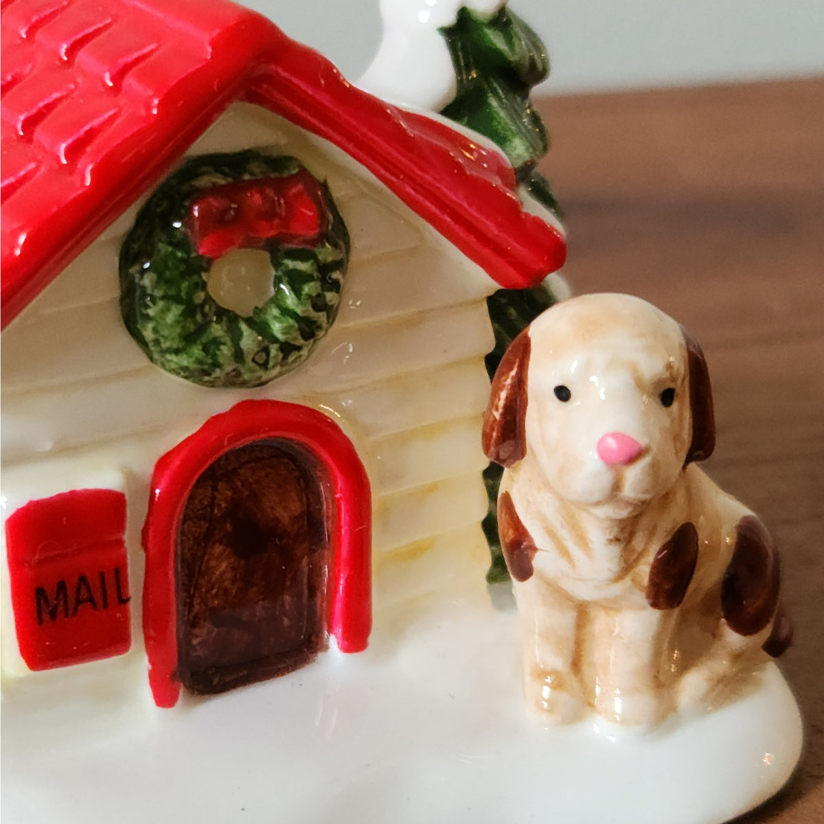 1988 Dept 56 Snow Village Christmas Cat and Dog Set