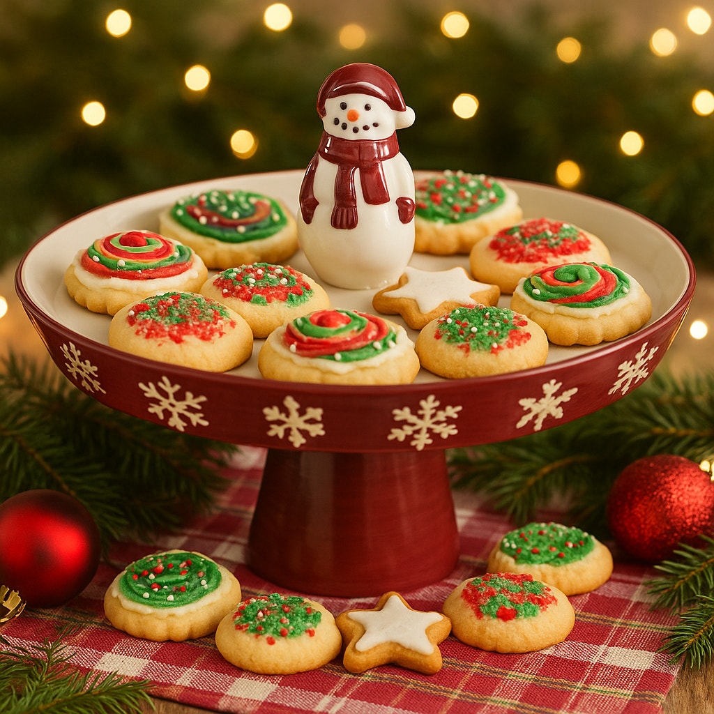 Vintage St. Nicholas Square Snowman Pedestal Tray Christmas Yuletide Collection