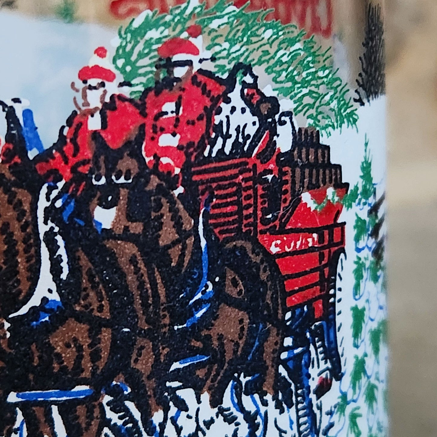 Vintage Budweiser Clydesdales Glasses | 6 Anheuser-Busch Winter Scene Christmas