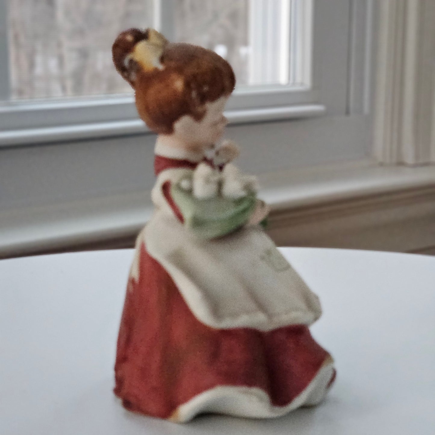 Vintage Lefton May Girl Figurine | 1950s Lily of the Valley Birth Month Keepsake