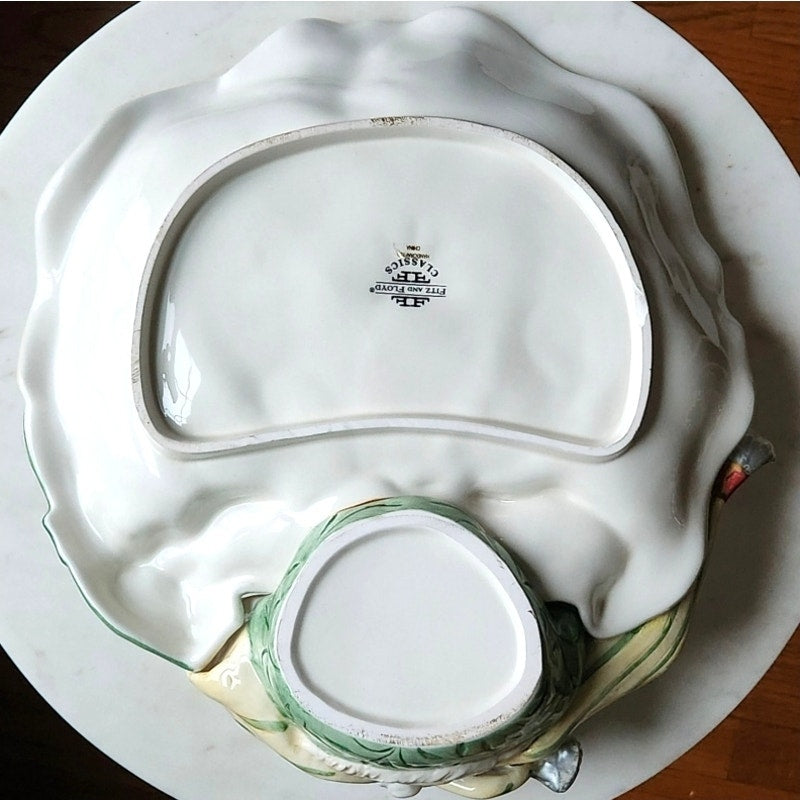 Fitz & Floyd Classics Santa Serving Bowl | Vintage 1990s Holidays Centerpiece