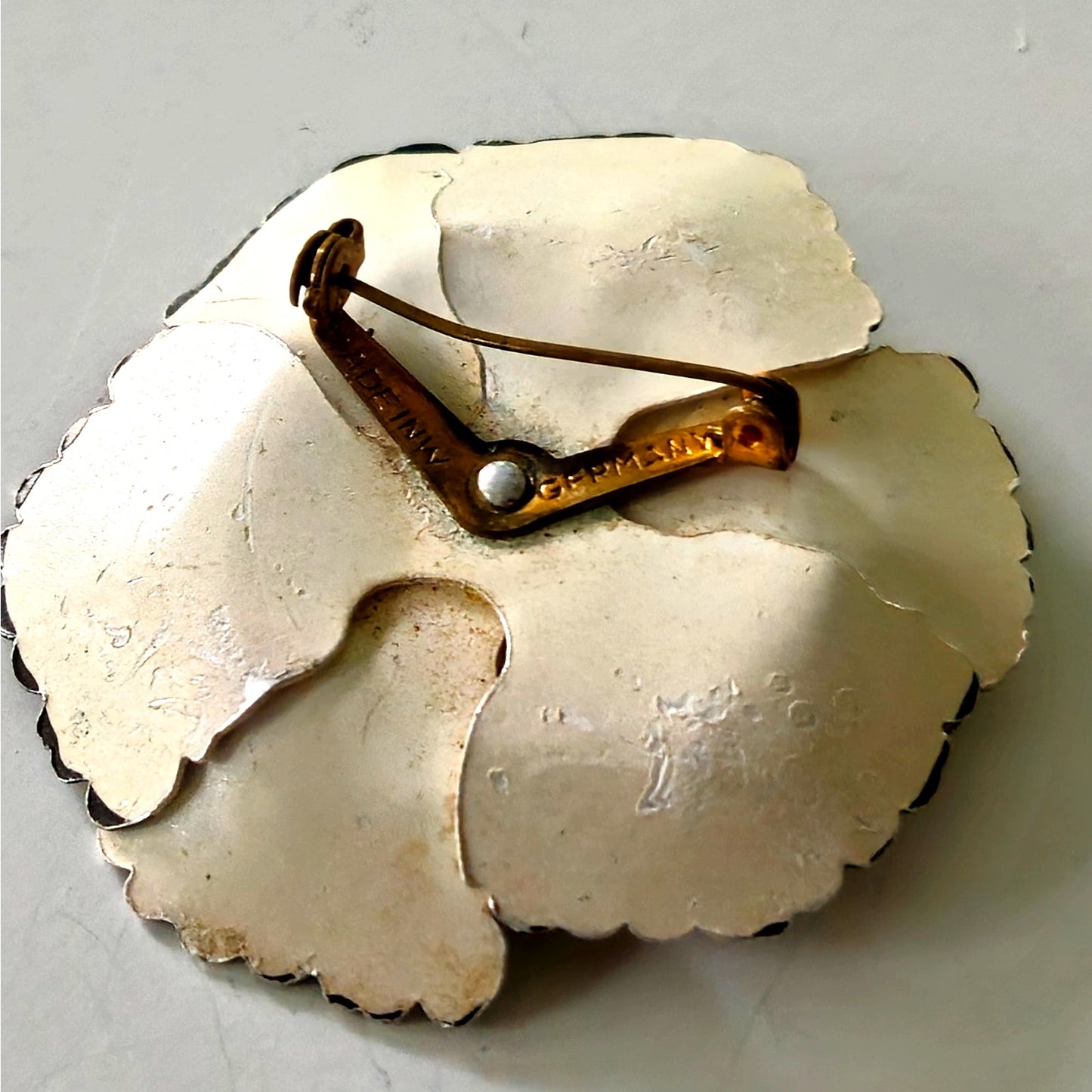 1950s West Germany Enamel Flower Brooch