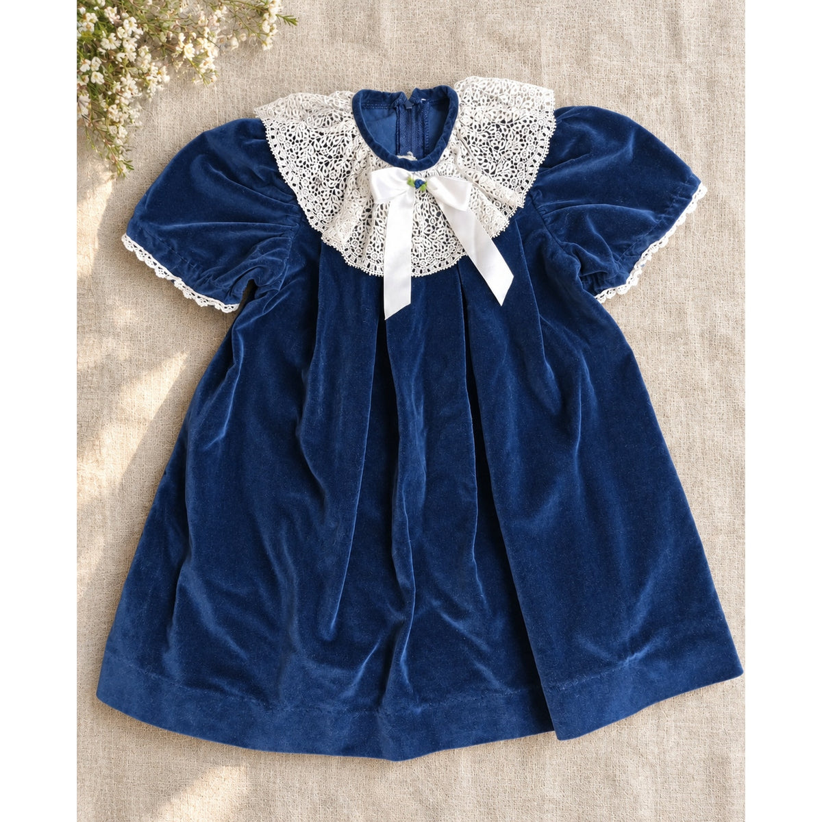 1980s Good Lad Navy Velvet Dress | Girls 6