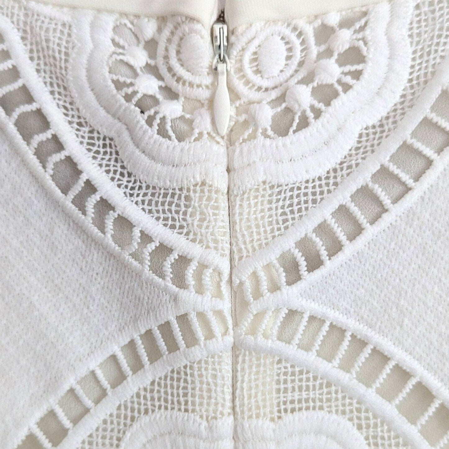 Laundry by Shelli Segal White Geometric Lace Mini Dress | Women's 6