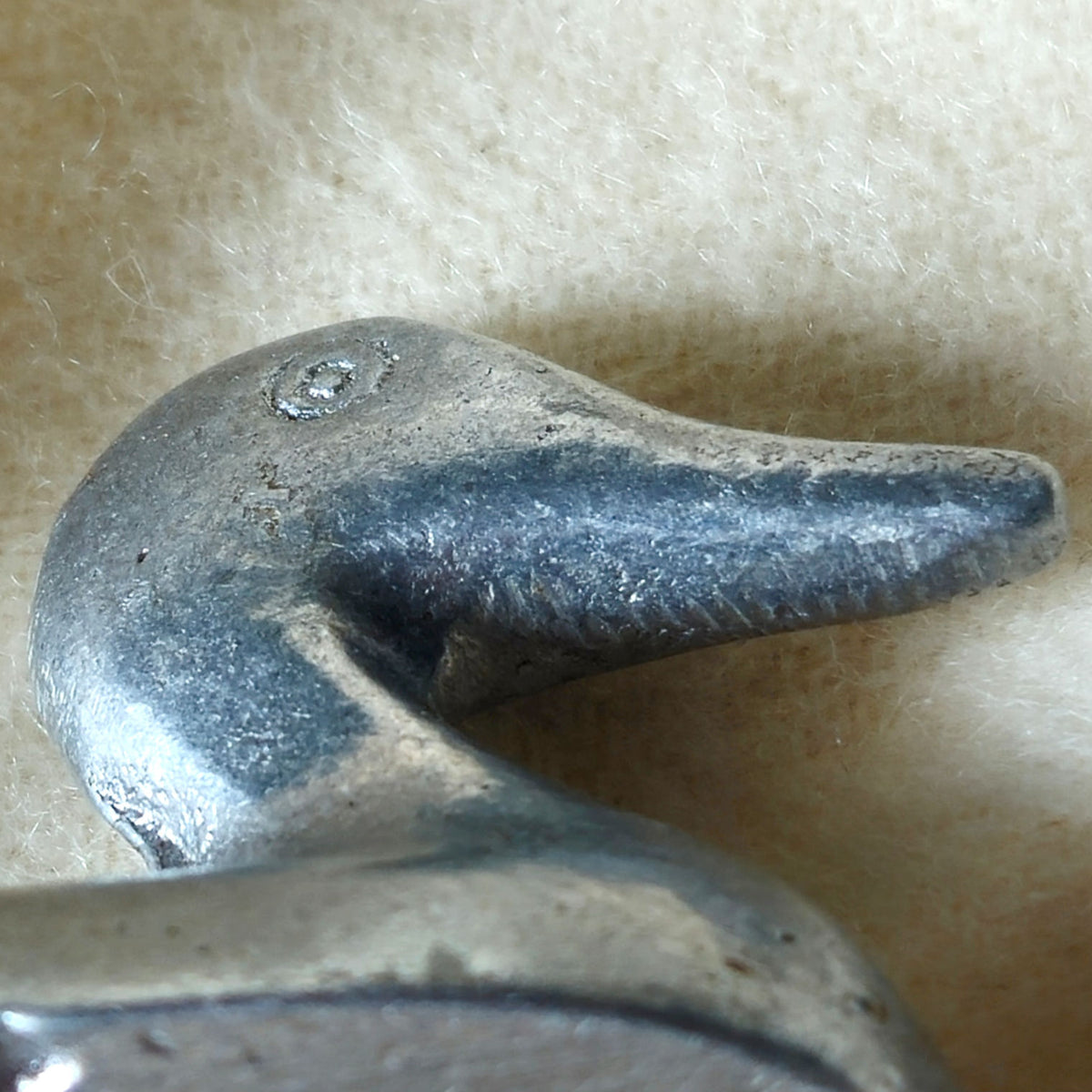 Vintage Miniature Aluminum Duck | MCM Mid-Century Modernist Silver Sculpture
