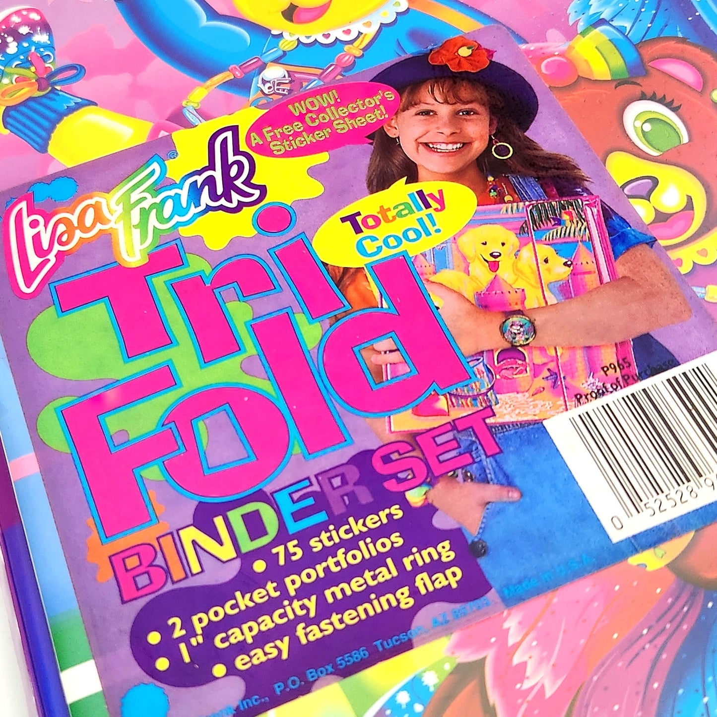 RARE Vintage Lisa Frank Cheer Bears | Unused 1990s Cheerleader Tri-Fold Binder