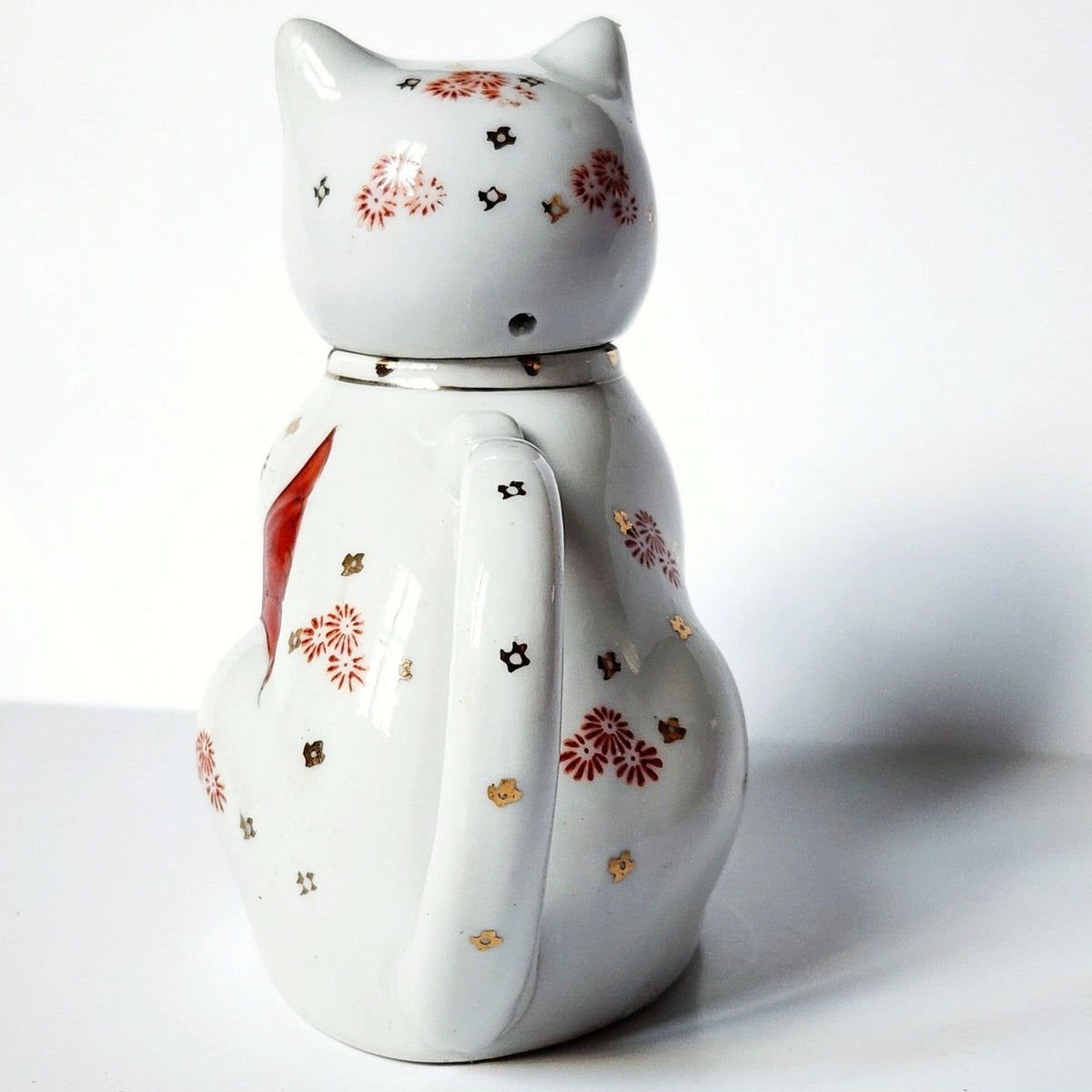 Mid-Century Cat & Koi Porcelain Teapot