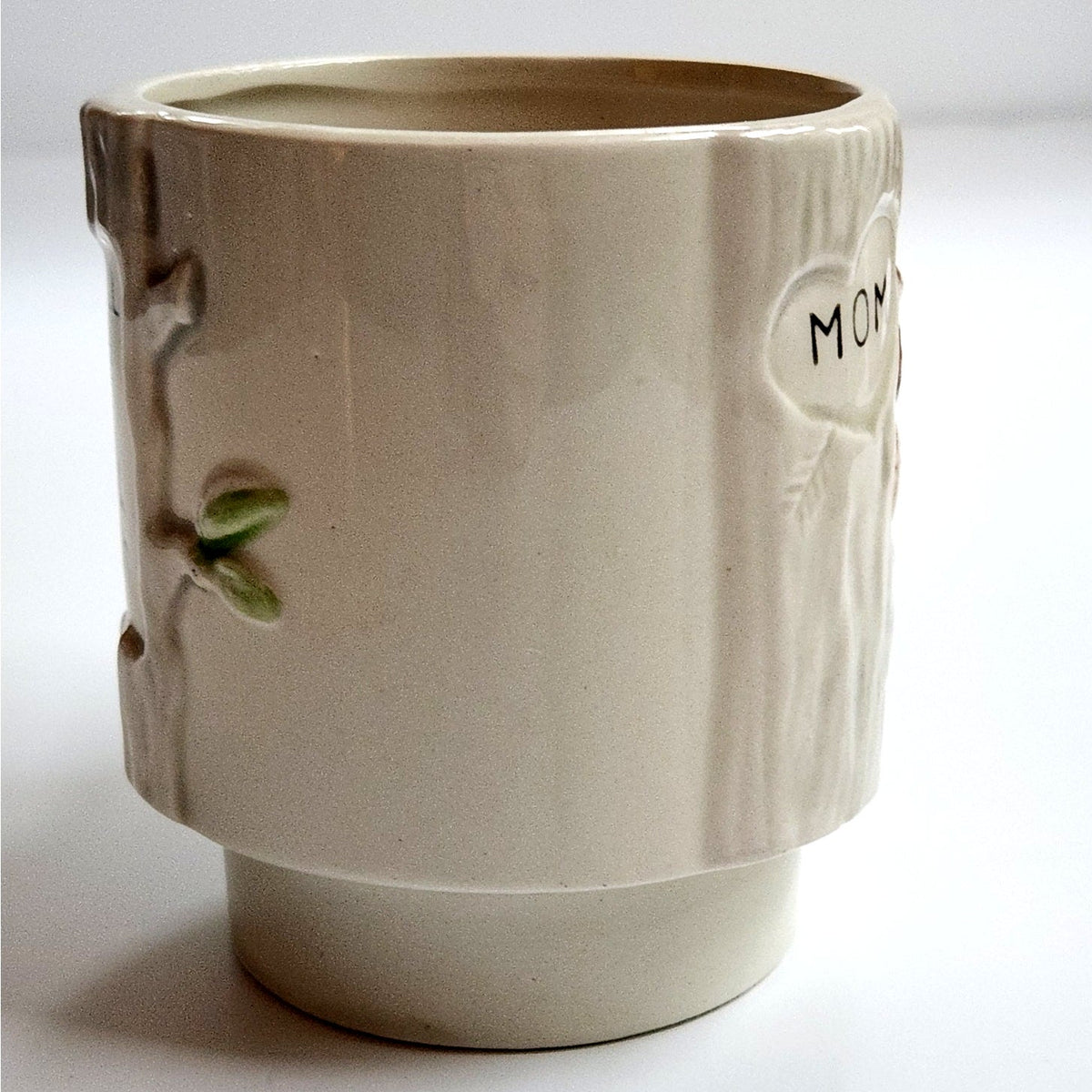 Vintage Enesco Owl Mom Stacking Mug | 1970s Ceramic Coffee Cup Mother's Day Gift