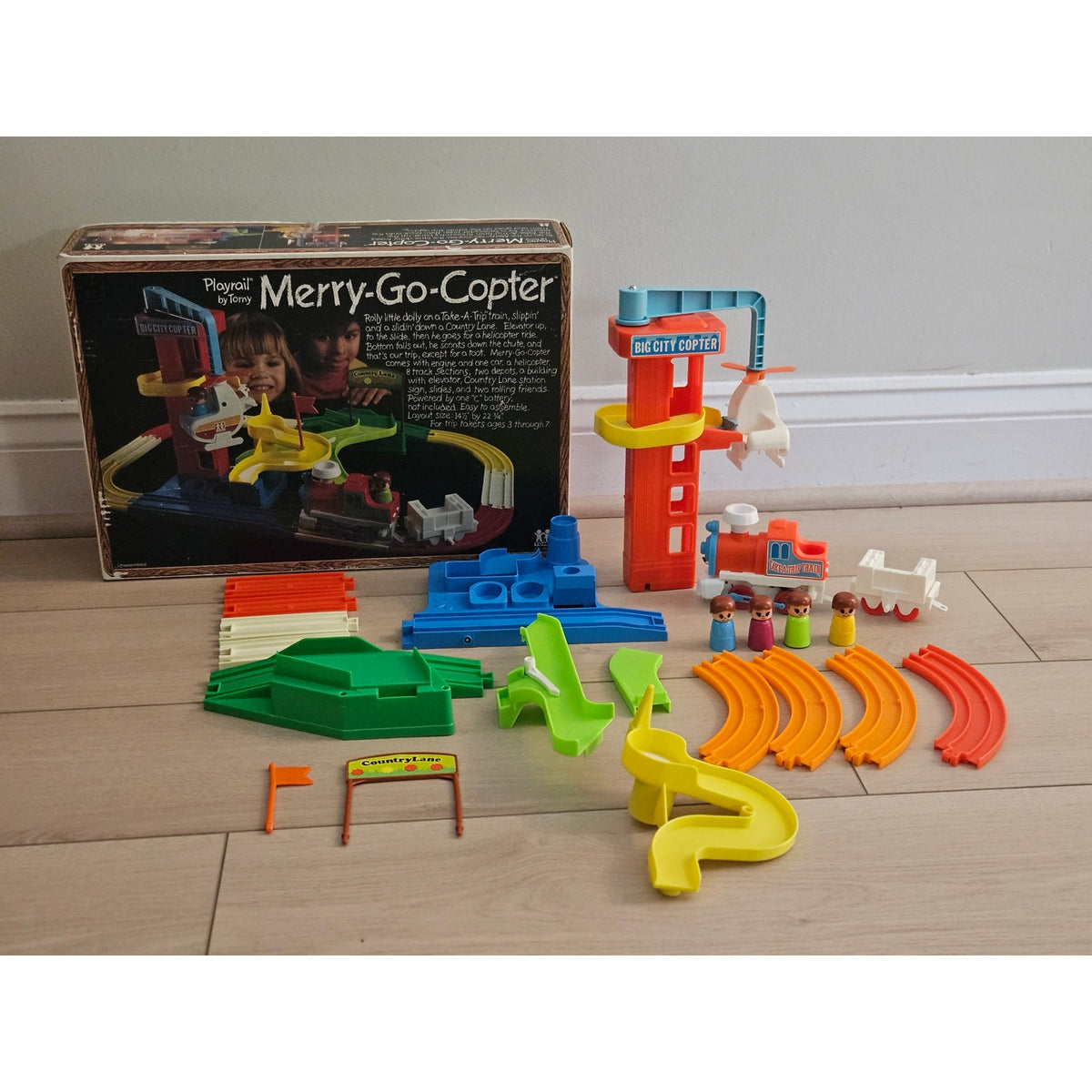 Vintage 1978 Tomy Playrail Merry-Go-Copter | Complete Working Train Set Boxed