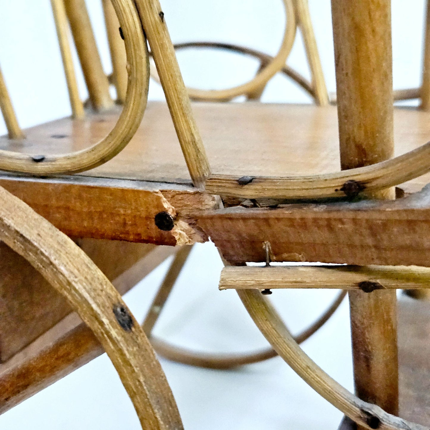 Antique Victorian Handmade Bentwood Doll Push Chair Stroller Circa 1900