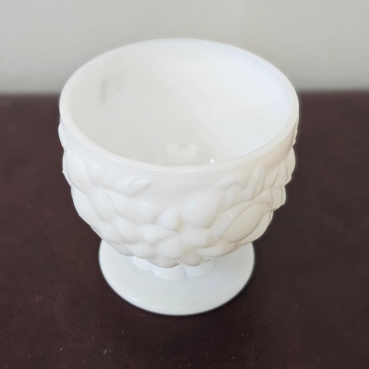 Mid Century Milk Glass Footed Compote