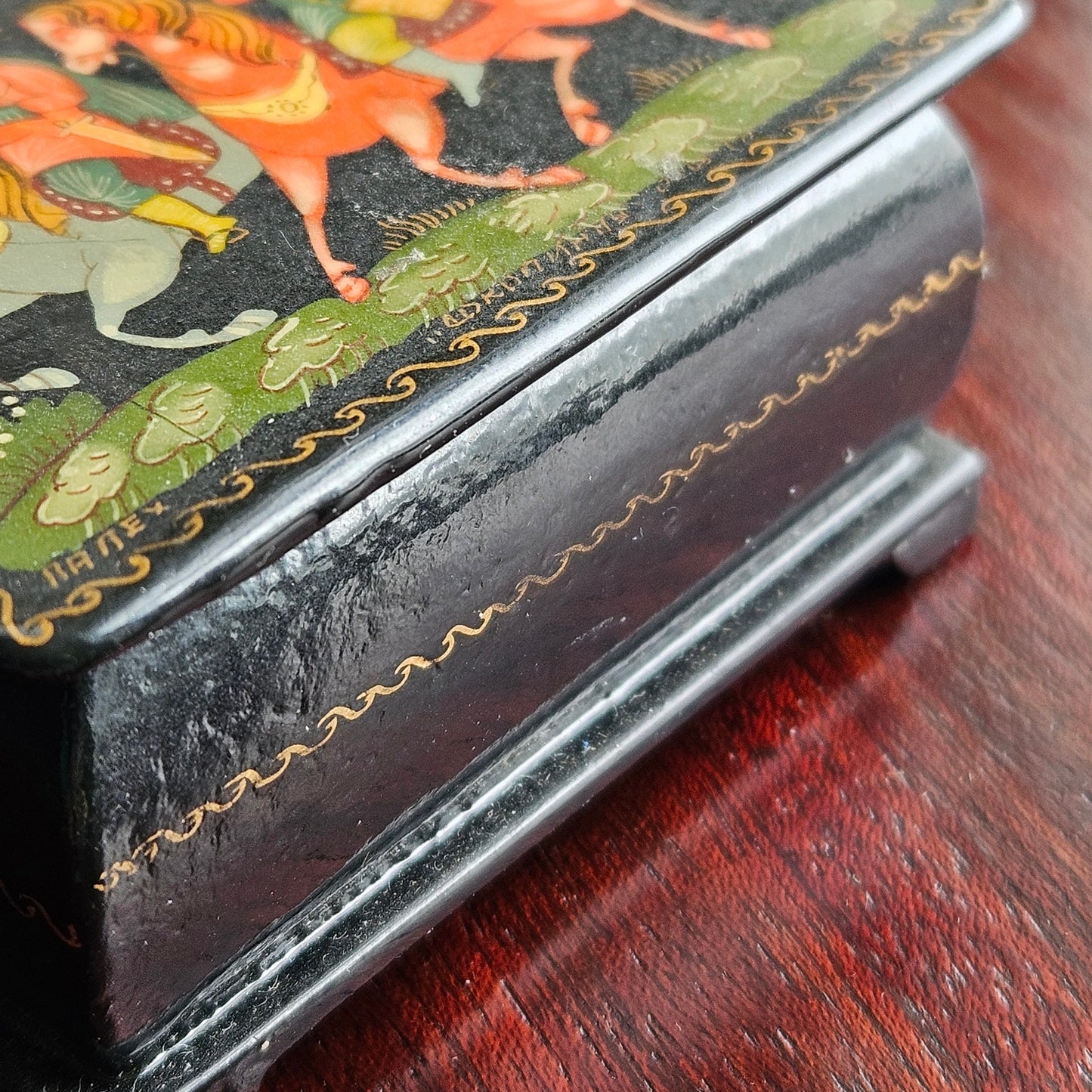 1970s Russian Signed Palekh Lacquer Box
