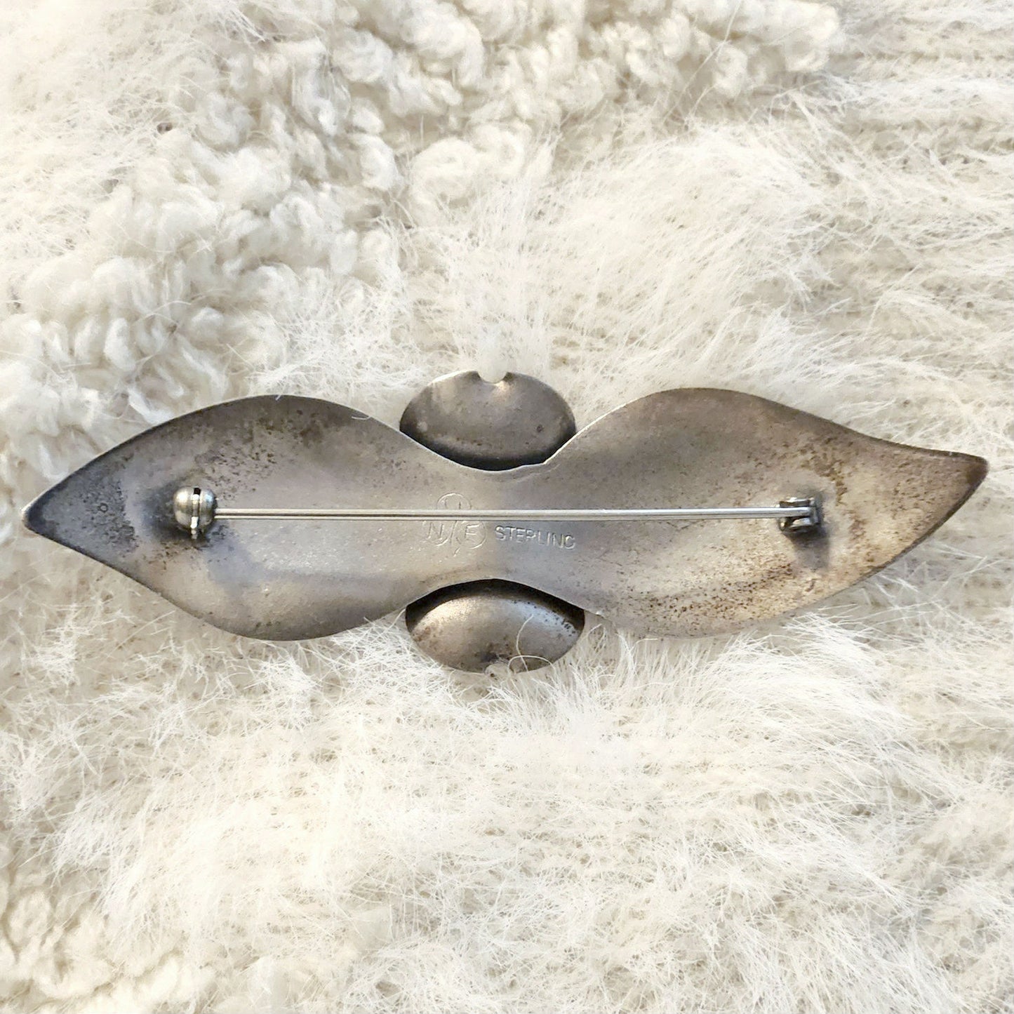 1940s Stuart Nye Sterling Silver Dogwood Brooch
