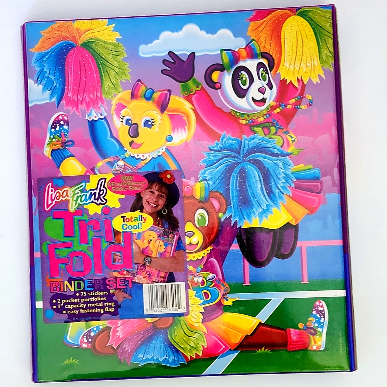 Vintage Lisa Frank | RARE Unused 1990s Cheerleader Bears Tri-Fold Binder