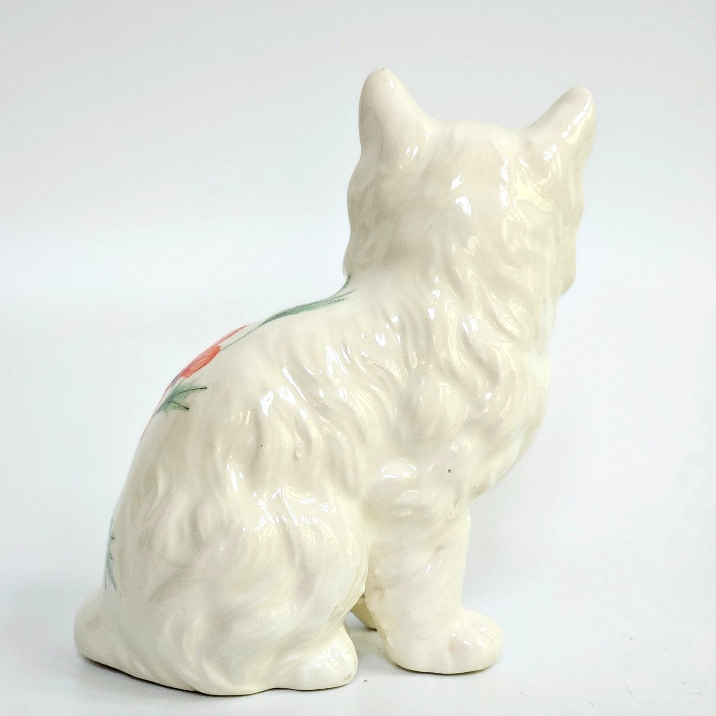 1970s White Longhair Cat Figurine