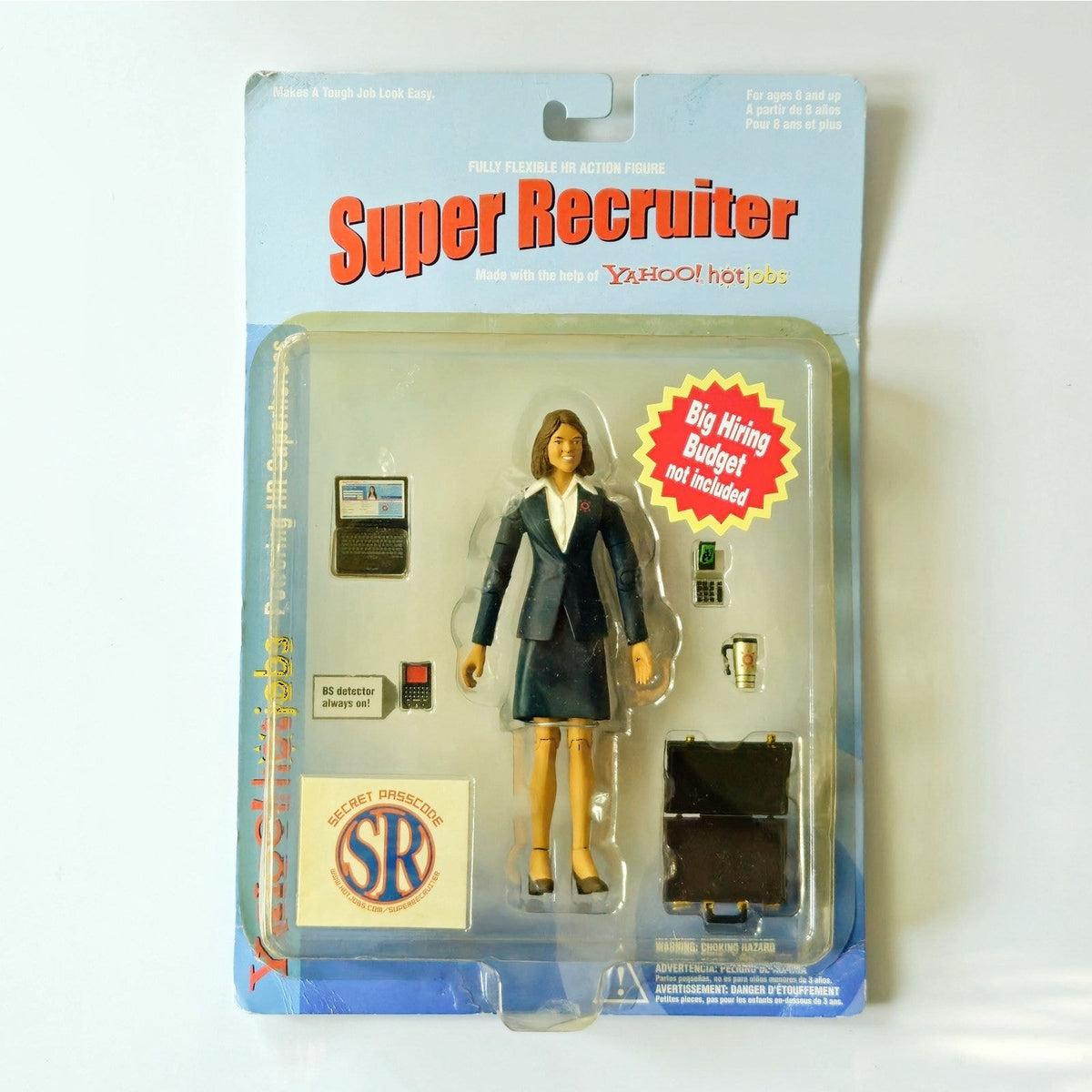 NIB Vintage Yahoo! HotJobs Super Recruiter Action Figure | Y2K 2005 HR Promo