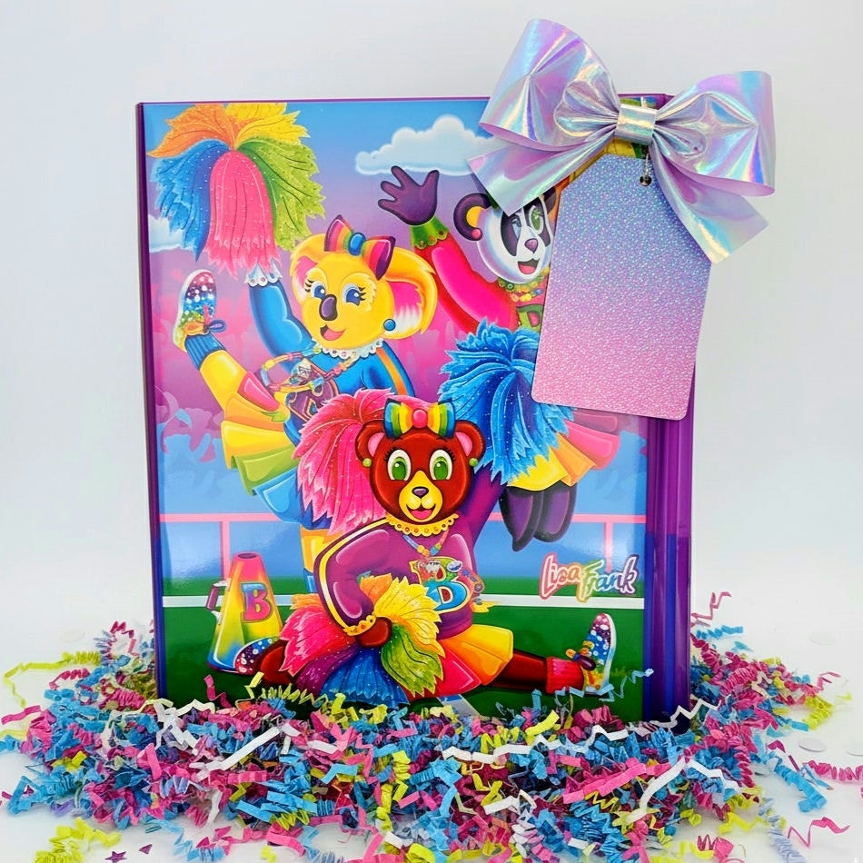 Vintage Lisa Frank | RARE Unused 1990s Cheerleader Bears Tri-Fold Binder