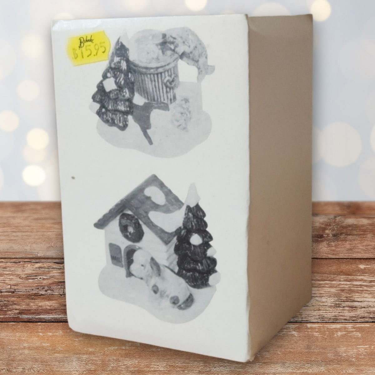 1988 Dept 56 Snow Village Christmas Cat and Dog Set