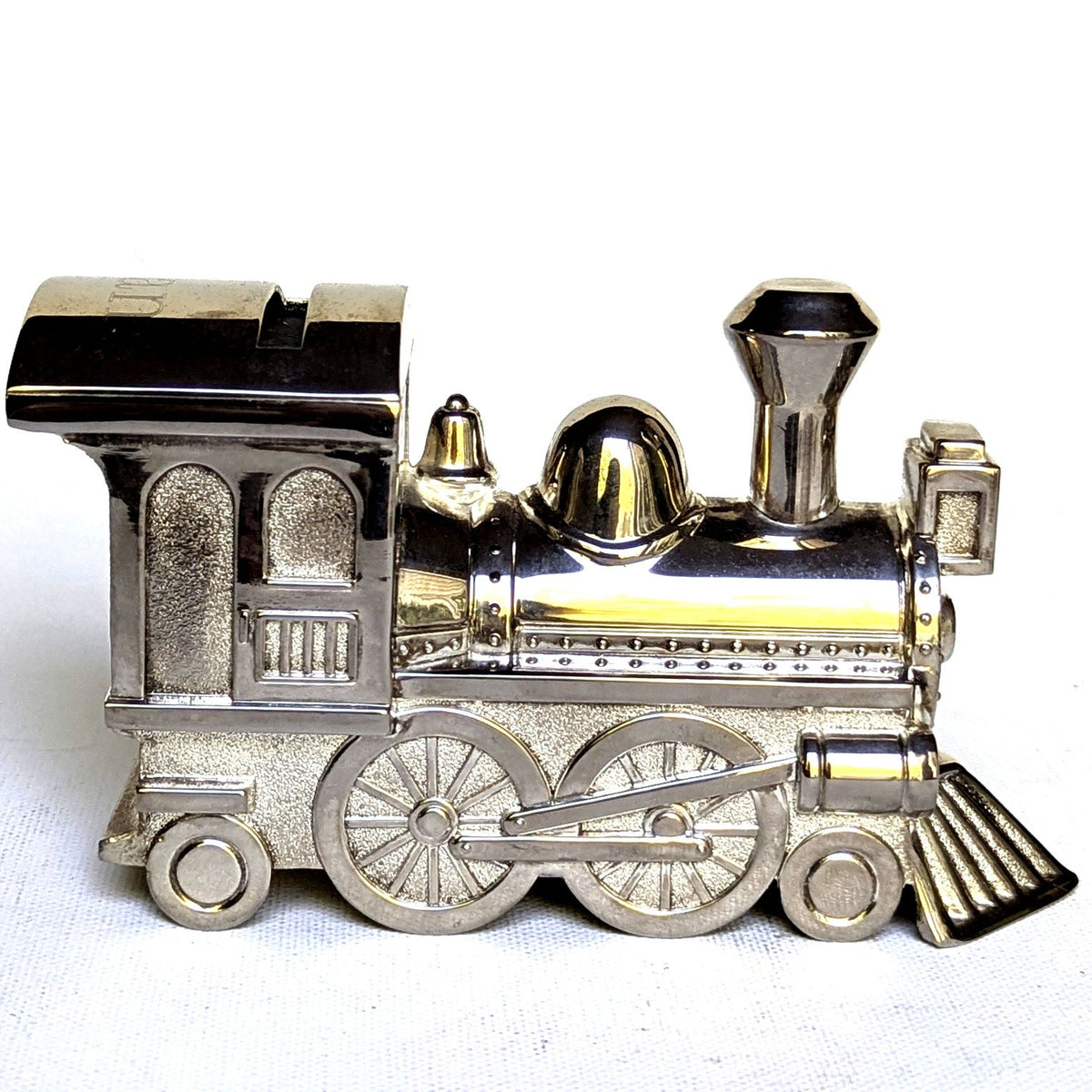1990s Things Remembered Silverplate Train Coin Bank