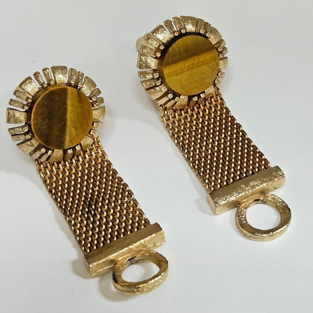 MCM Dante Tiger Eye Mesh Wrap Cufflinks