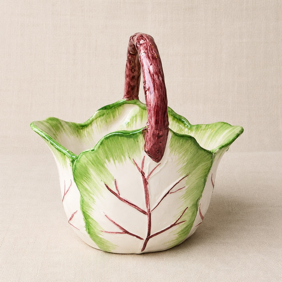 1988 Haldon Group Tobacco Leaf Pitcher & Basket