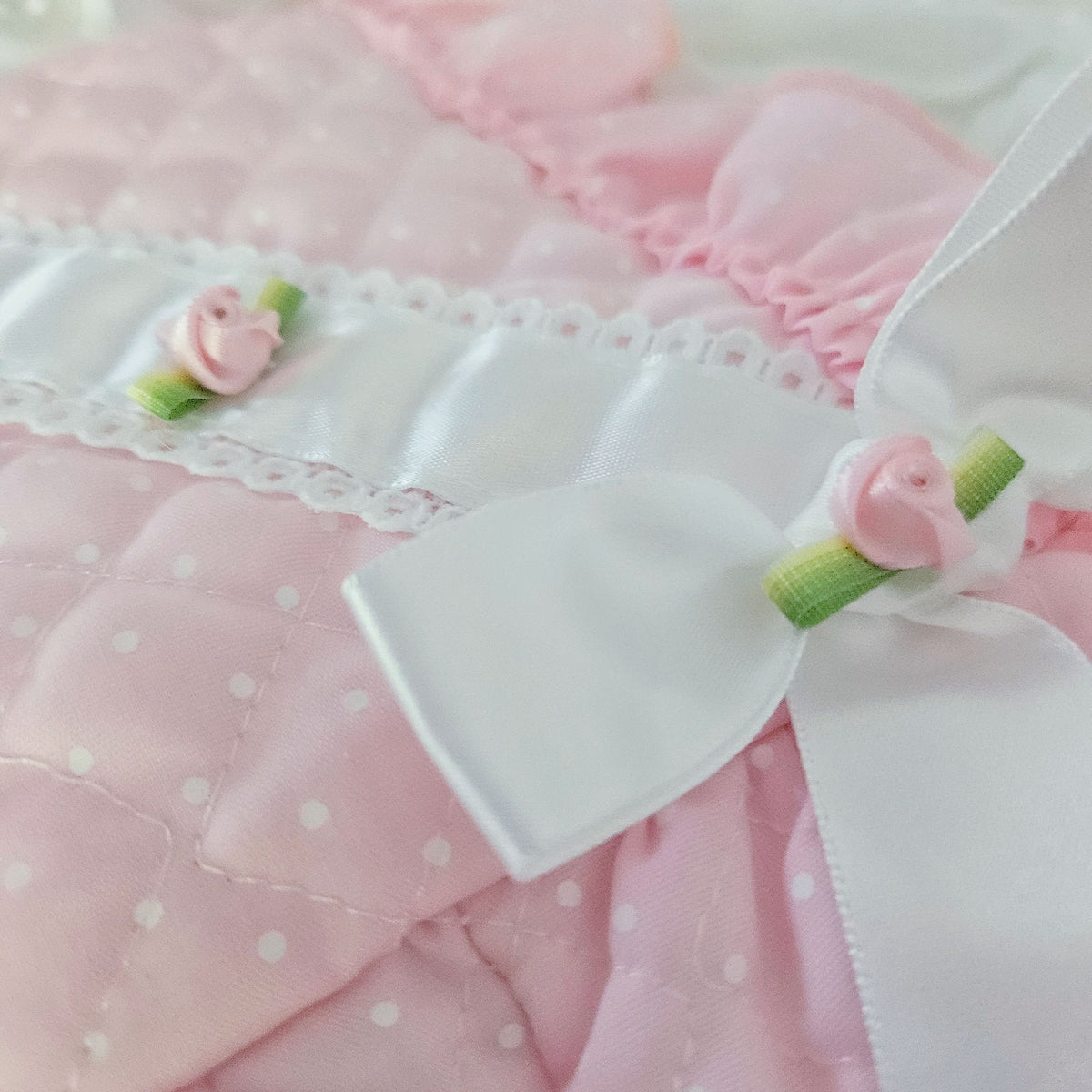 1980s Mothercare Pink Quilted Romper & Blouse | Girls 6-9M