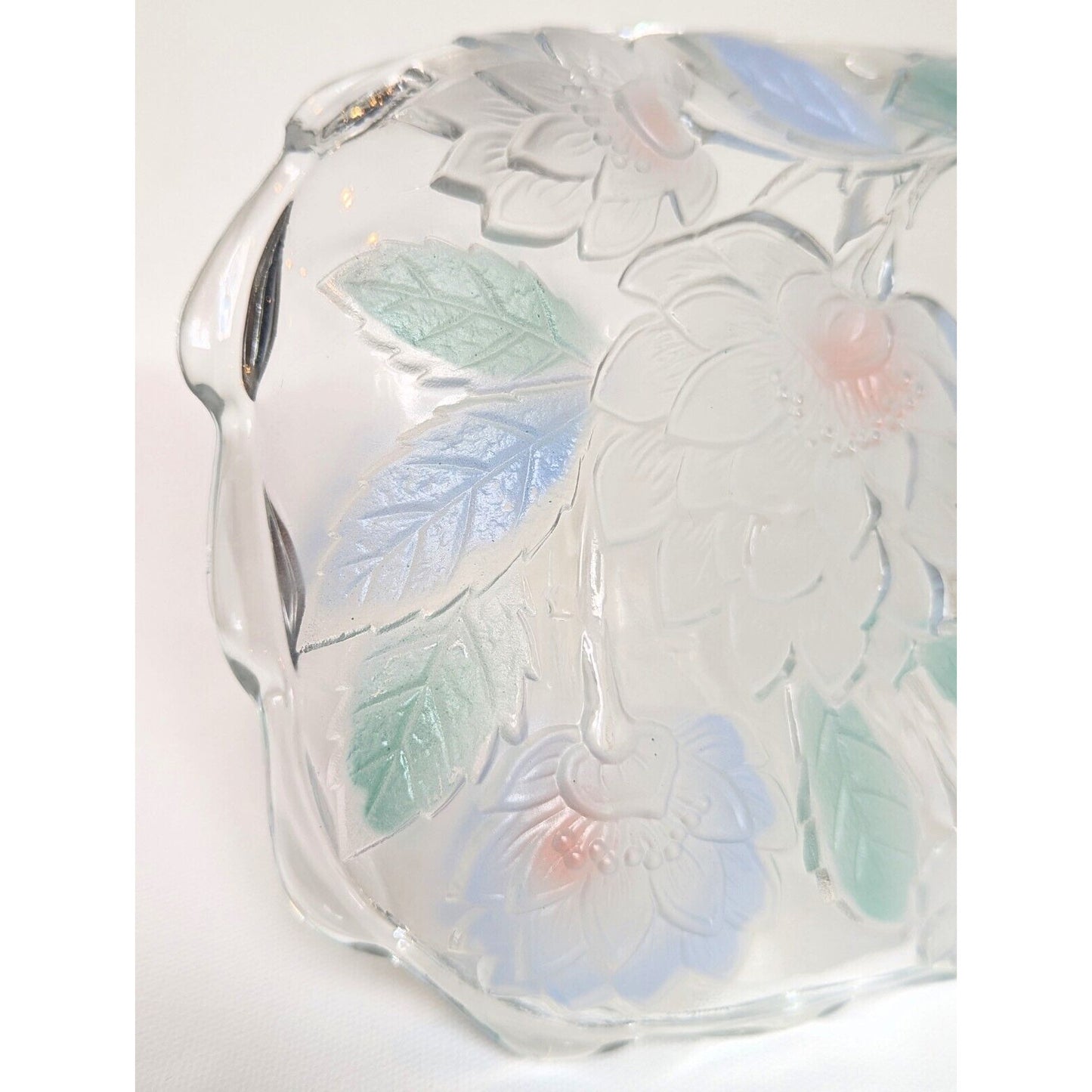 1990s Frosted Pastel Lotus Flower Tray