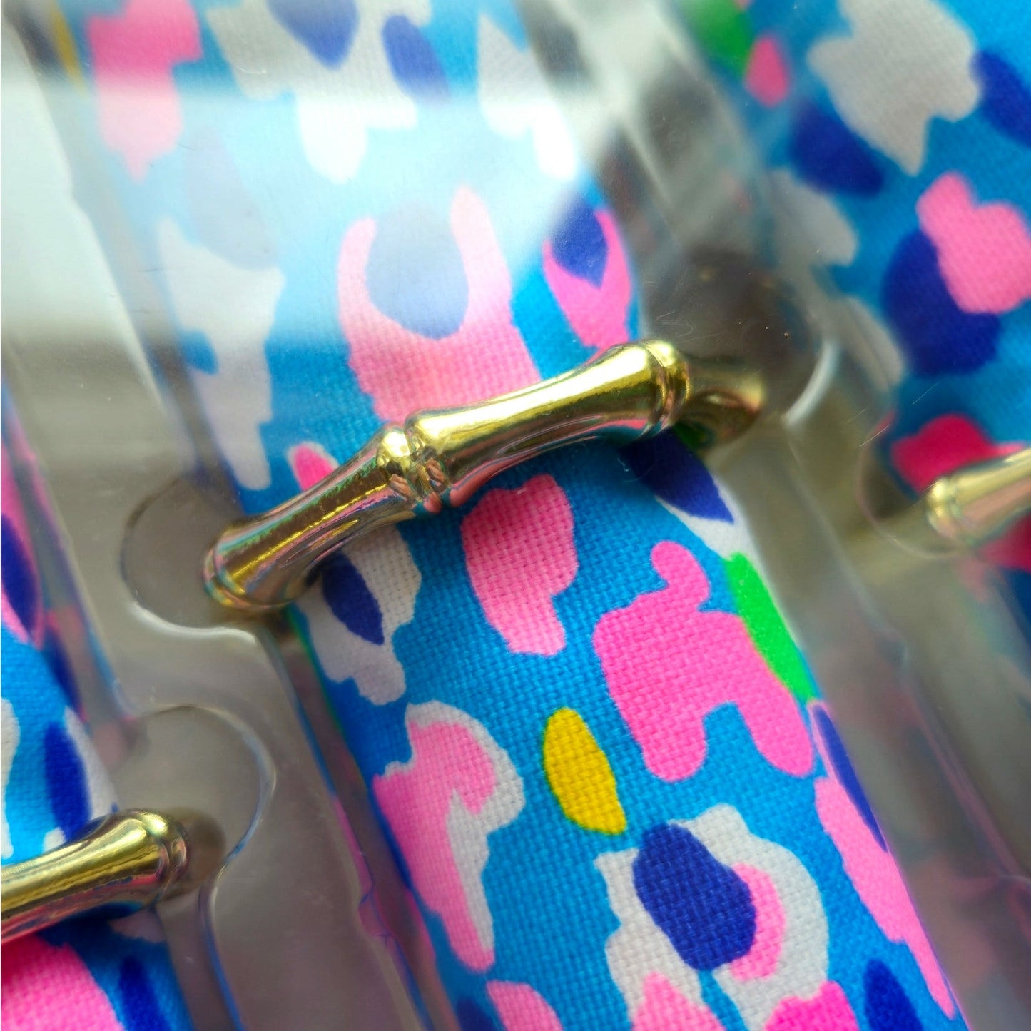 Lilly Pulitzer Hottie Dottie Blue & Pink Napkins & Bamboo Rings
