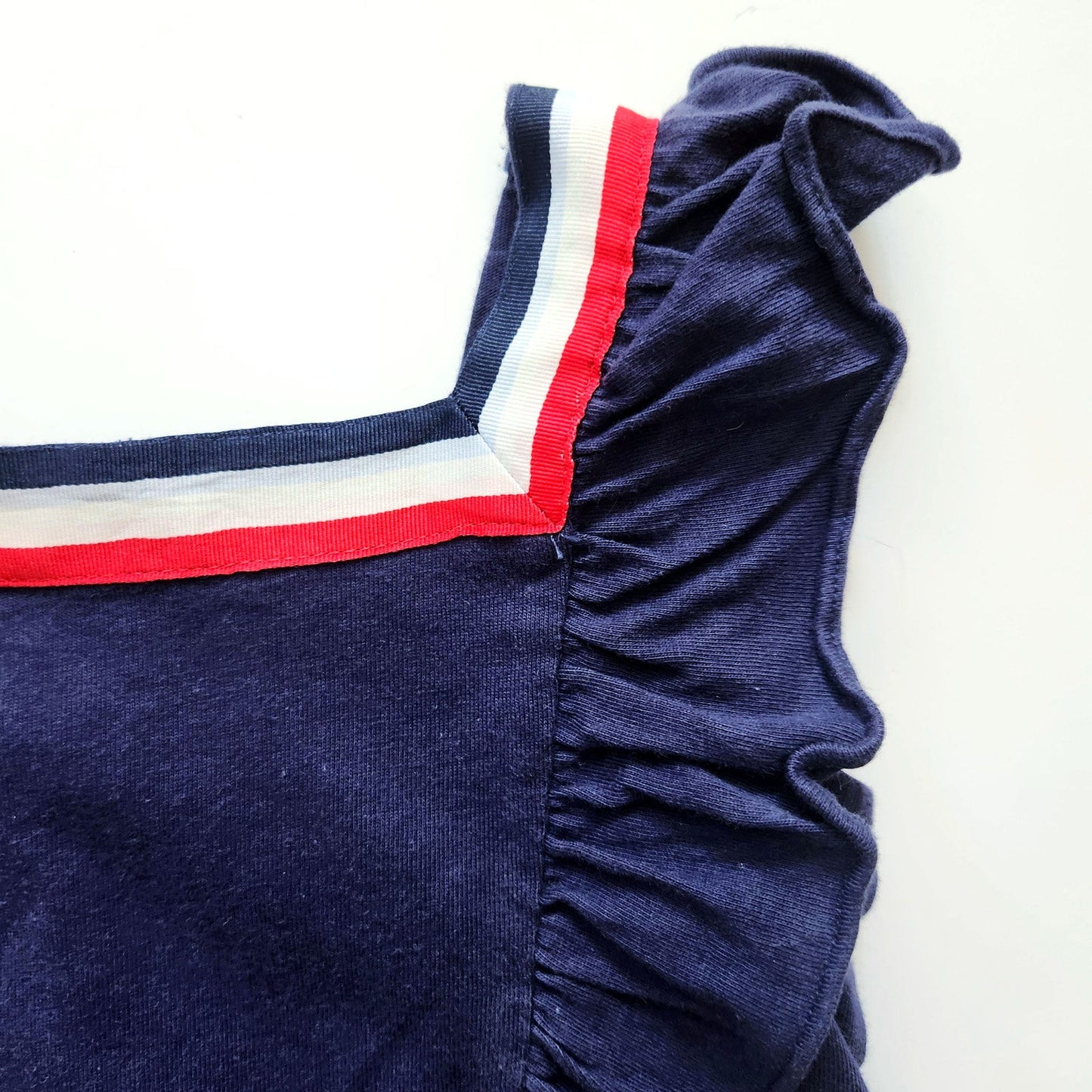 Janie and Jack | Patriotic Flutter Sleeve Navy Ponte Top | Toddler Girls 3