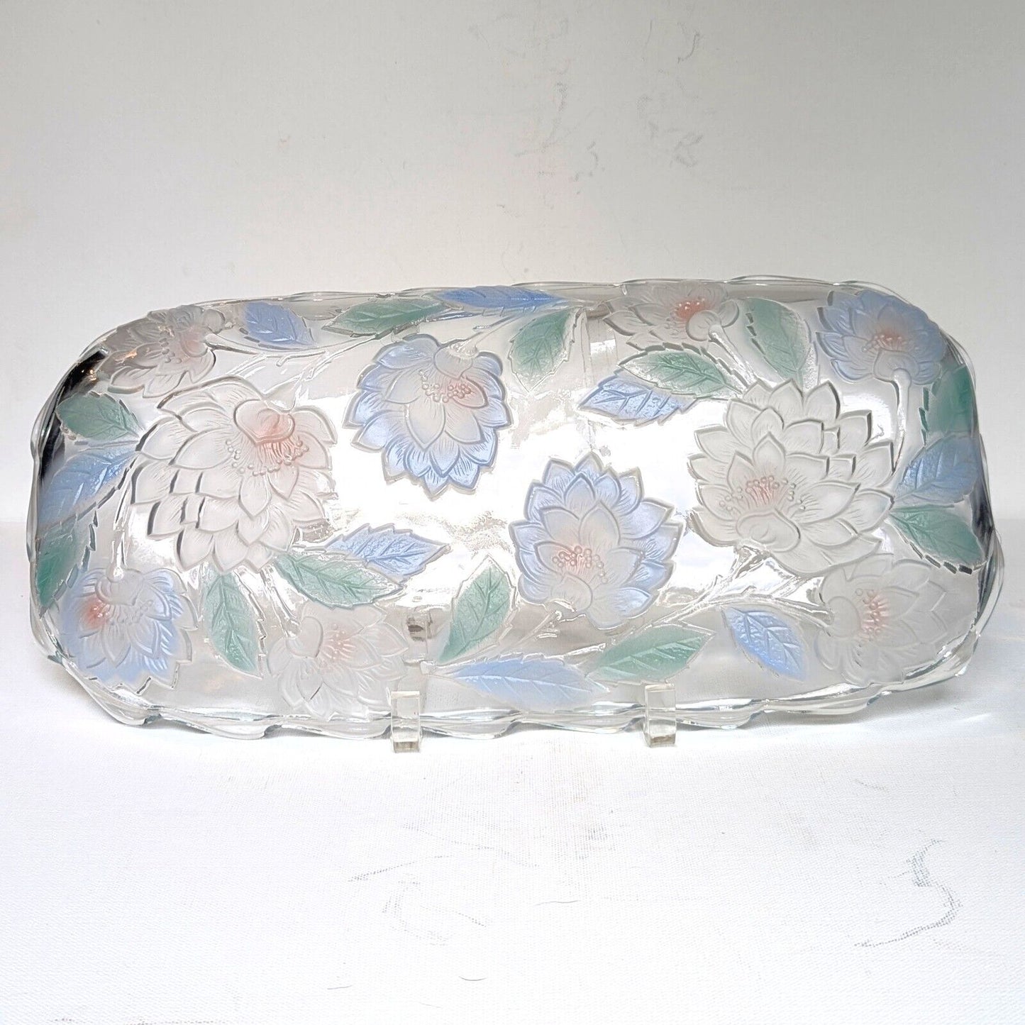 1990s Frosted Pastel Lotus Flower Tray