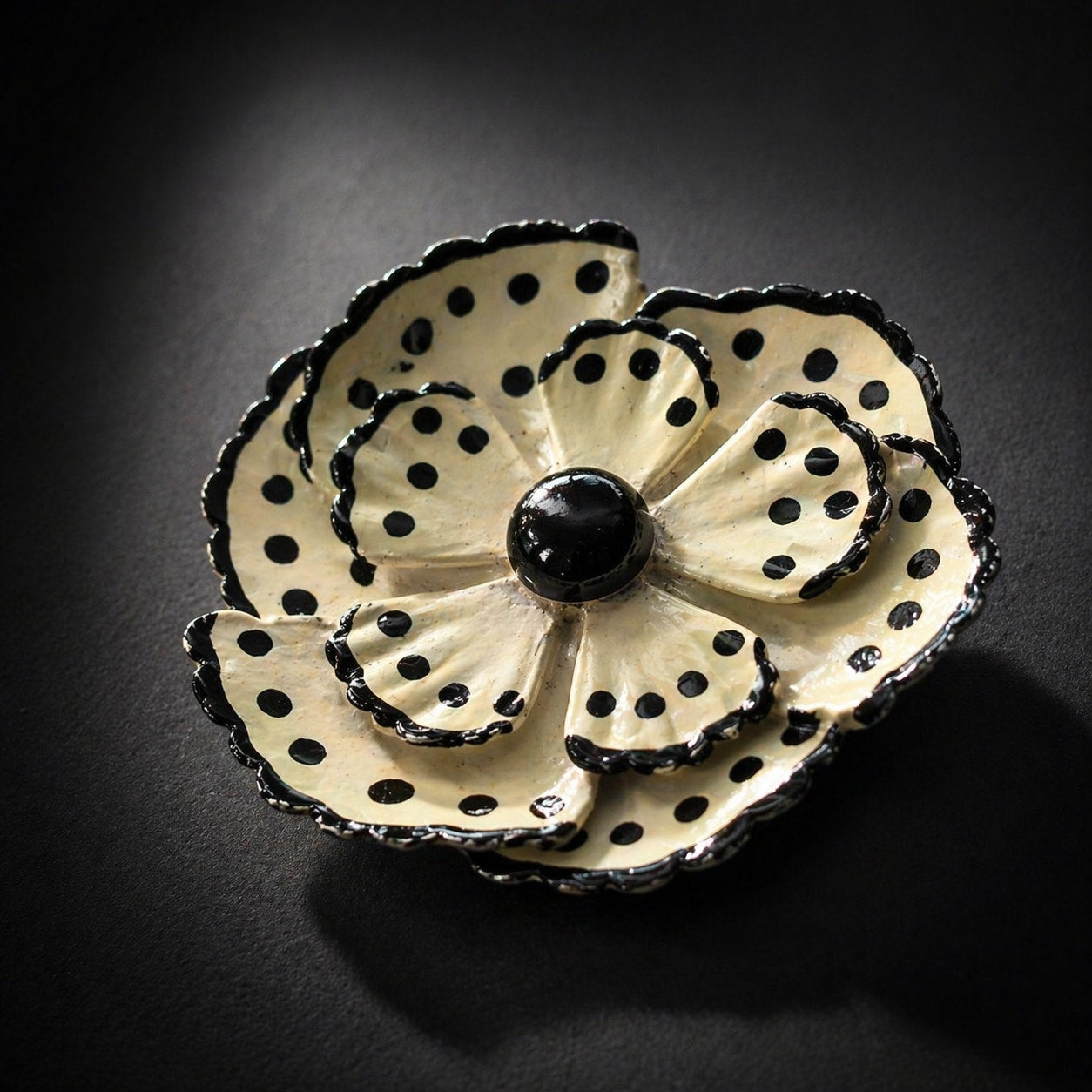 1950s West Germany Enamel Flower Brooch