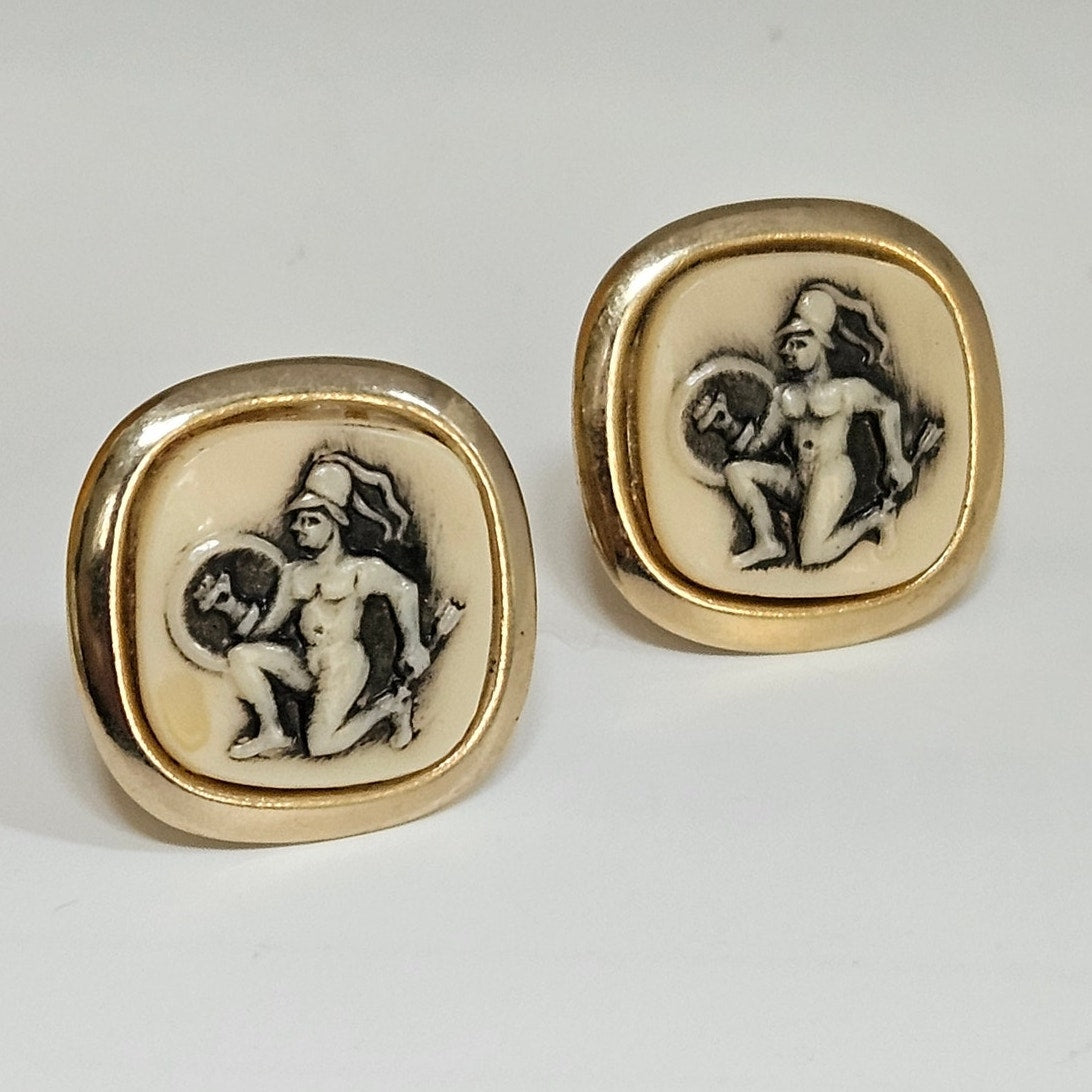 MCM Roman Warrior Cameo Cufflinks