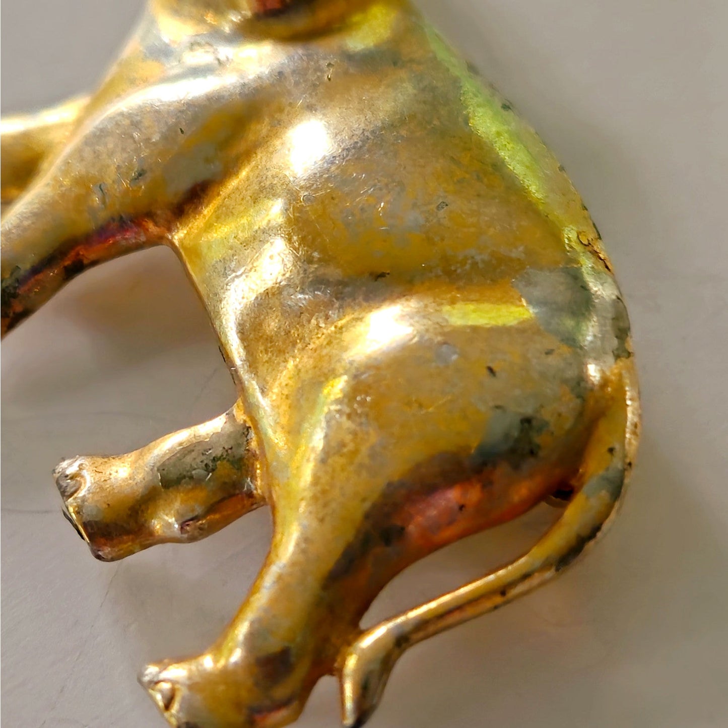 Mid-Century Gold Tone Elephant Brooch