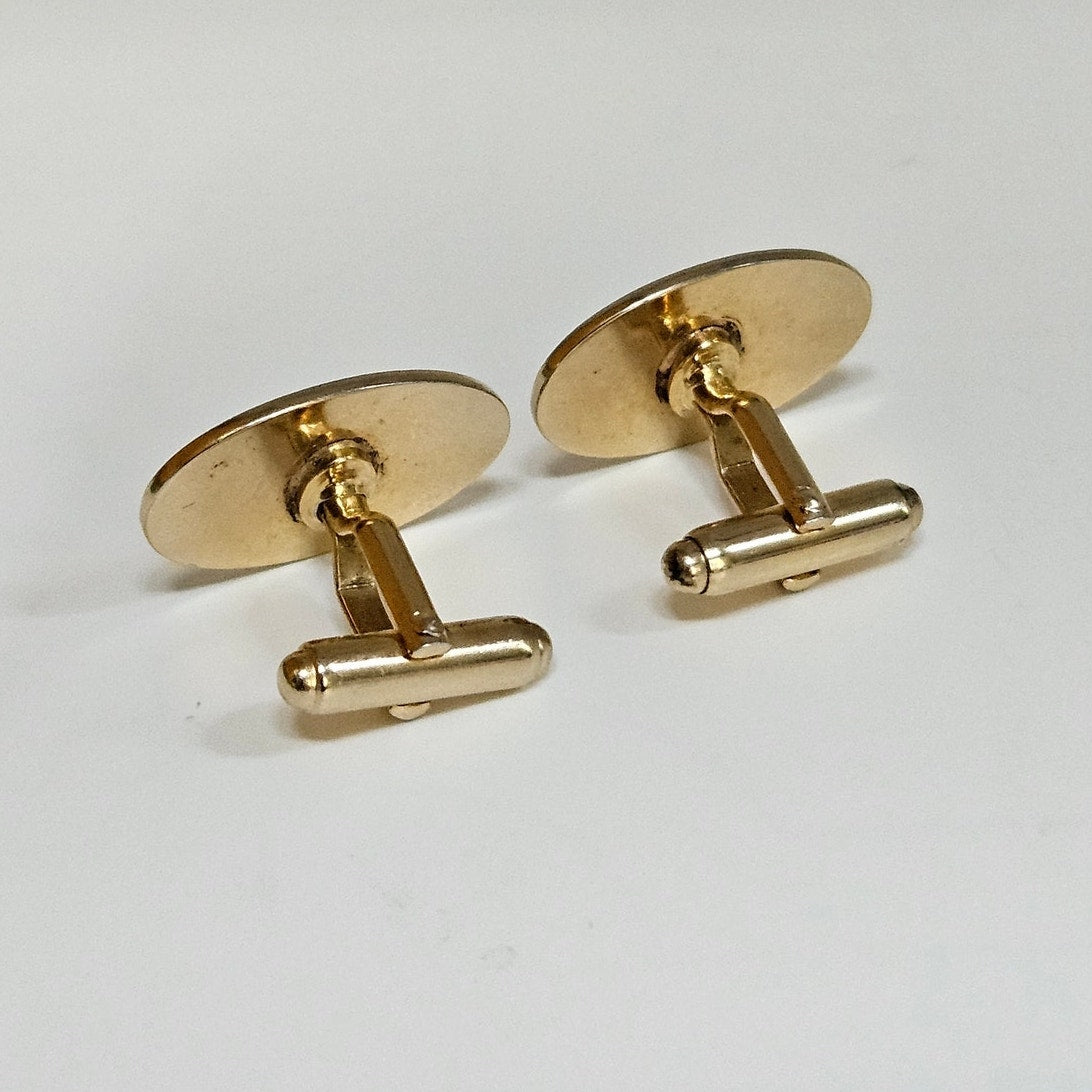 MCM Gold Tone Faux Pearl Cufflinks