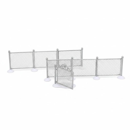 Vintage Department 56 Chain Link Fence With Gate | Set of 3 Metal Accessories