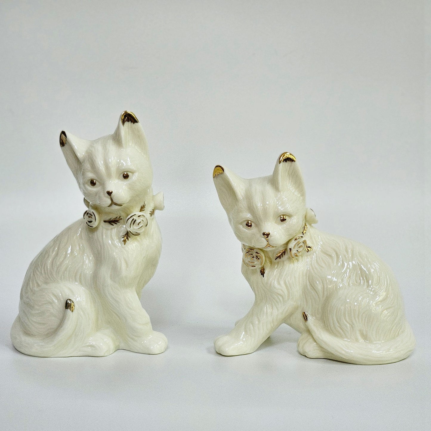 1980s Formalities by Baum Brothers Ivory Cat Figurines Pair