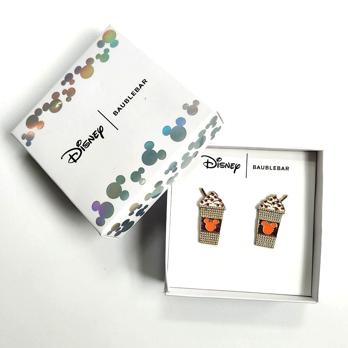 NIB Disney x BaubleBar Pumpkin Spice Latte Earrings – Mickey Mouse Halloween