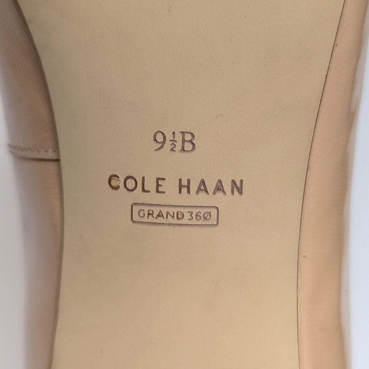 Cole Haan Nude Patent Leather Pumps | Women’s Size 9.5 | Classic Almond Toe Heel