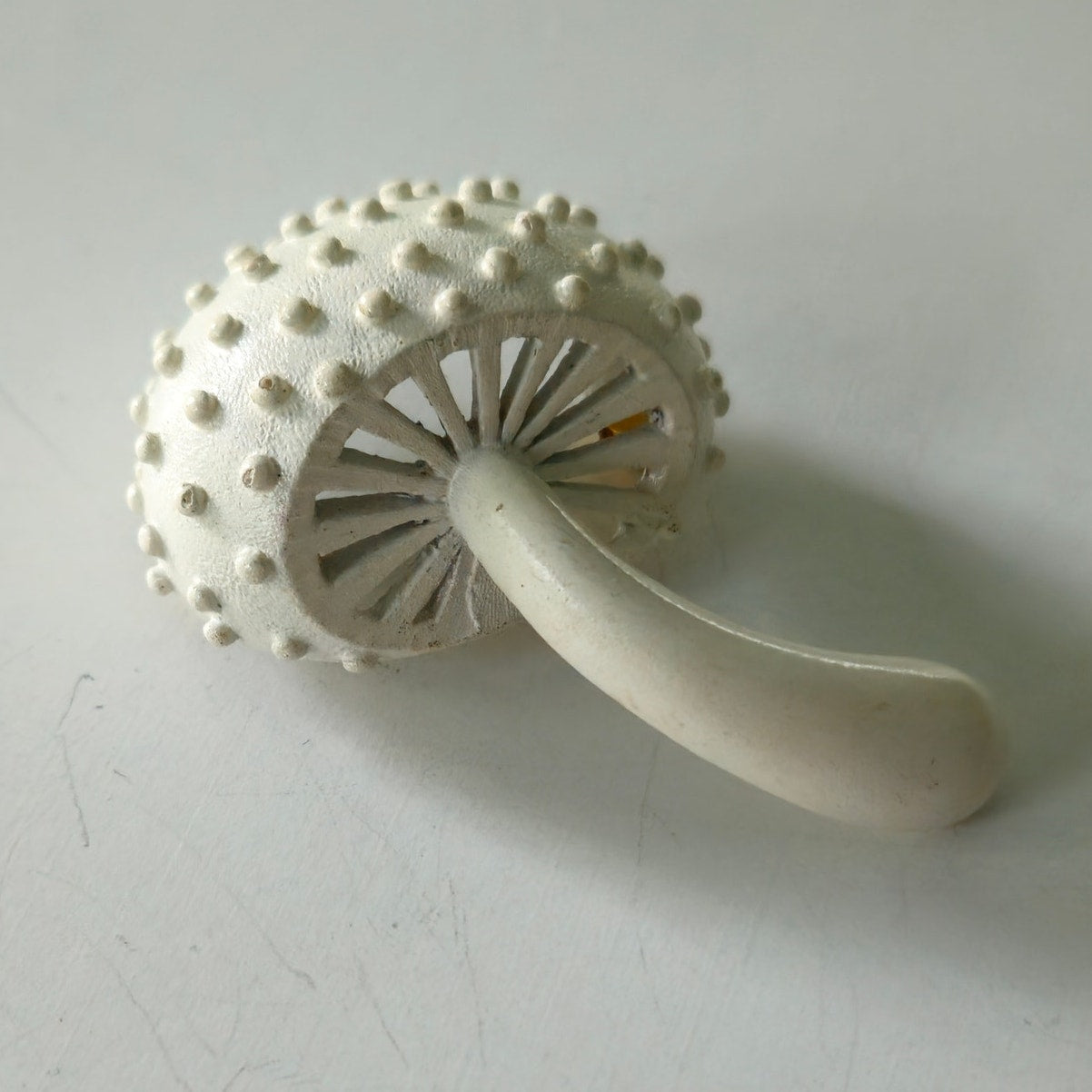 1970s Monet White Mushroom Brooch