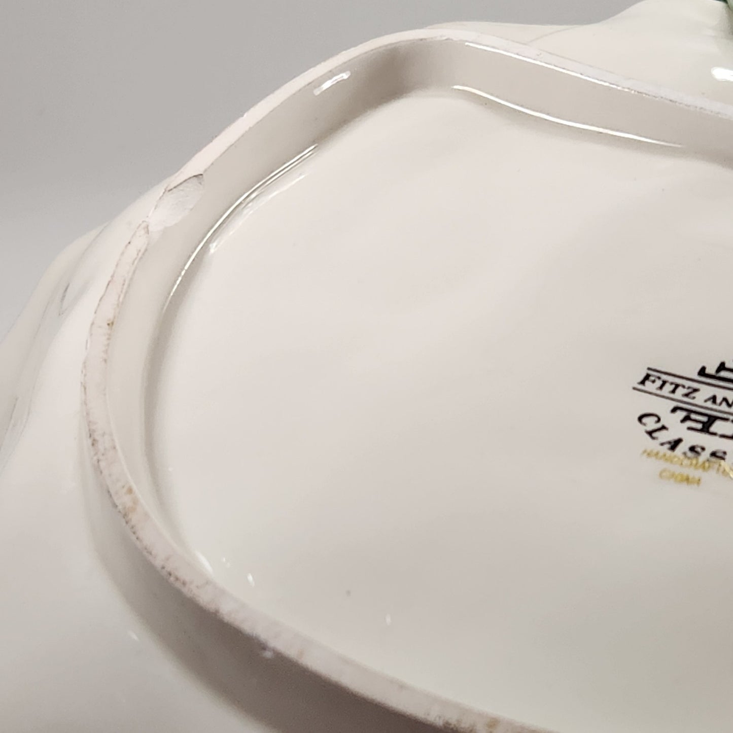 Fitz & Floyd Classics Santa Serving Bowl | Vintage 1990s Holidays Centerpiece