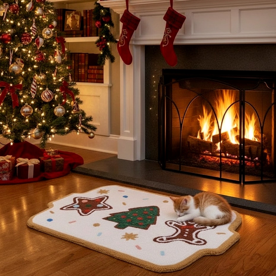 NWT Rifle Paper Co. × Loloi Holiday Gingerbread Hooked Accent Rug 2'x3'